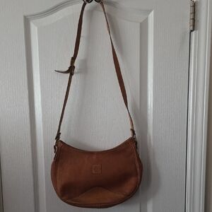 Vintage Hartmann Leather Crescent Shoulder Bag in Brown